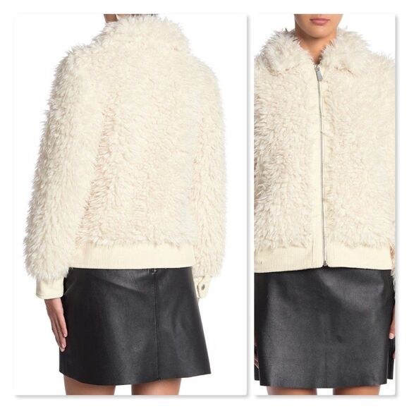 NEW BCBGeneration Zip Front Faux Fur Jacket sz XL - Picture 2 of 8